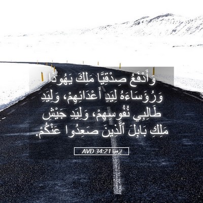 Picture 05 - إِرْمِيَا 34:21 AVD - وَأَدْفَعُ صِدْقِيَّا - Bible Verse Picture