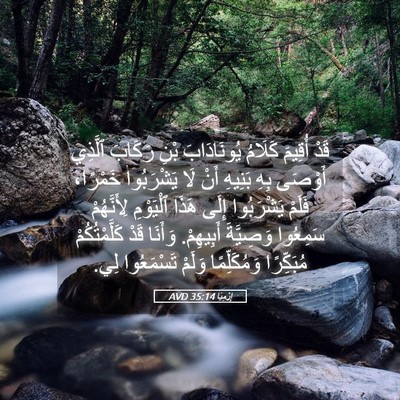Picture 05 - إِرْمِيَا 35:14 AVD - قَدْ أُقِيمَ كَلَامُ - Bible Verse Picture