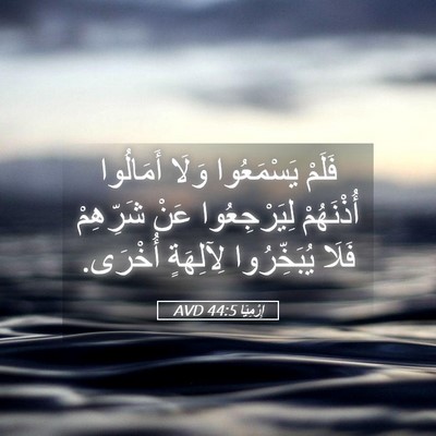 Picture 05 - إِرْمِيَا 44:5 AVD - فَلَمْ يَسْمَعُوا وَلَا - Bible Verse Picture