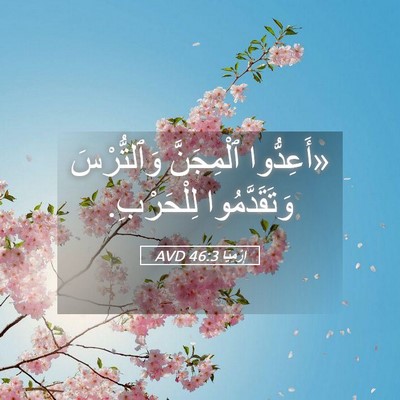 Picture 05 - إِرْمِيَا 46:3 AVD - «أَعِدُّوا ٱلْمِجَنَّ - Bible Verse Picture