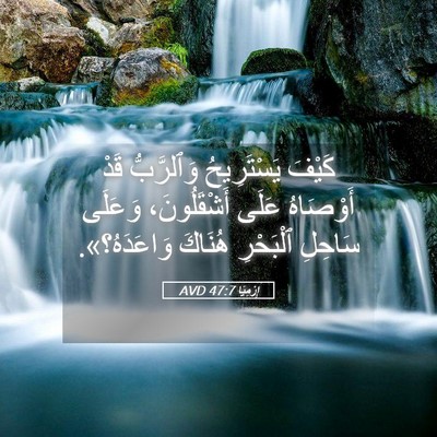 Picture 05 - إِرْمِيَا 47:7 AVD - كَيْفَ يَسْتَرِيحُ - Bible Verse Picture