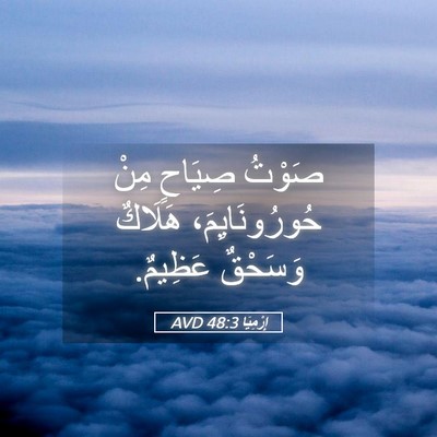 Picture 05 - إِرْمِيَا 48:3 AVD - صَوْتُ صِيَاحٍ مِنْ - Bible Verse Picture