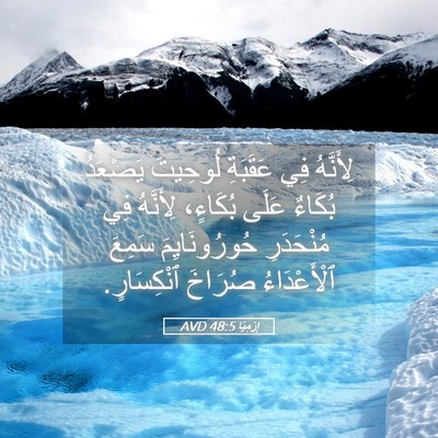 Picture 05 - إِرْمِيَا 48:5 AVD - لِأَنَّهُ فِي عَقَبَةِ - Bible Verse Picture