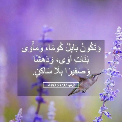 Picture 05 - إِرْمِيَا 51:37 AVD - وَتَكُونُ بَابِلُ - Bible Verse Picture