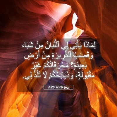 Picture 05 - إِرْمِيَا 6:20 AVD - لِمَاذَا يَأْتِي لِي - Bible Verse Picture