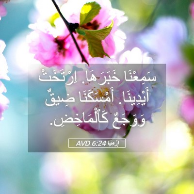 Picture 05 - إِرْمِيَا 6:24 AVD - سَمِعْنَا خَبَرَهَا. - Bible Verse Picture