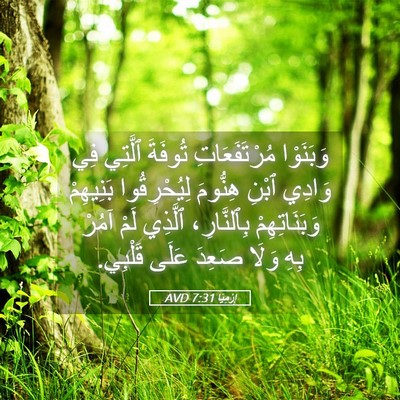 Picture 05 - إِرْمِيَا 7:31 AVD - وَبَنَوْا مُرْتَفَعَاتِ - Bible Verse Picture