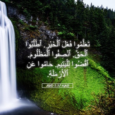 Picture 05 - إِشَعْيَاءَ 1:17 AVD - تَعَلَّمُوا فَعْلَ - Bible Verse Picture