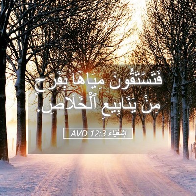 Picture 05 - إِشَعْيَاءَ 12:3 AVD - فَتَسْتَقُونَ مِيَاهًا - Bible Verse Picture