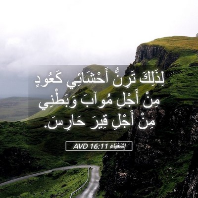 Picture 05 - إِشَعْيَاءَ 16:11 AVD - لِذَلِكَ تَرِنُّ - Bible Verse Picture