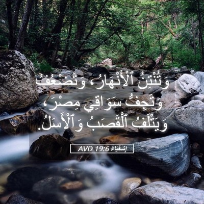 Picture 05 - إِشَعْيَاءَ 19:6 AVD - وَتُنْتِنُ ٱلْأَنْهَارُ، - Bible Verse Picture