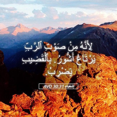 Picture 05 - إِشَعْيَاءَ 30:31 AVD - لِأَنَّهُ مِنْ صَوْتِ - Bible Verse Picture