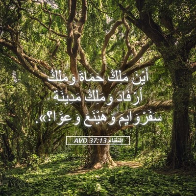 Picture 05 - إِشَعْيَاءَ 37:13 AVD - أَيْنَ مَلِكُ حَمَاةَ - Bible Verse Picture