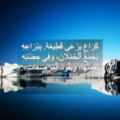 Picture 05 - إِشَعْيَاءَ 40:11 AVD - كَرَاعٍ يَرْعَى قَطِيعَهُ. - Bible Verse Picture