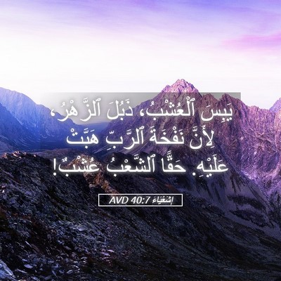 Picture 05 - إِشَعْيَاءَ 40:7 AVD - يَبِسَ ٱلْعُشْبُ، ذَبُلَ - Bible Verse Picture
