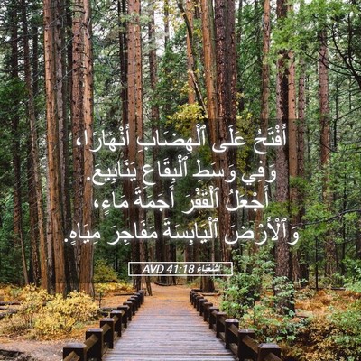 Picture 05 - إِشَعْيَاءَ 41:18 AVD - أَفْتَحُ عَلَى ٱلْهِضَابِ - Bible Verse Picture