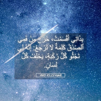 Picture 05 - إِشَعْيَاءَ 45:23 AVD - بِذَاتِي أَقْسَمْتُ، - Bible Verse Picture