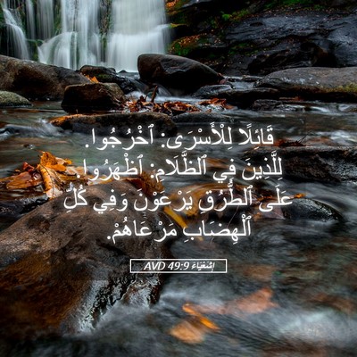 Picture 05 - إِشَعْيَاءَ 49:9 AVD - قَائِلًا لِلْأَسْرَى: - Bible Verse Picture