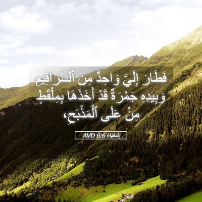 Picture 05 - إِشَعْيَاءَ 6:6 AVD - فَطَارَ إِلَيَّ وَاحِدٌ - Bible Verse Picture