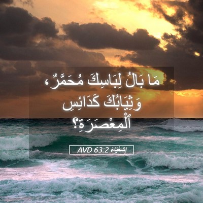 Picture 05 - إِشَعْيَاءَ 63:2 AVD - مَا بَالُ لِبَاسِكَ - Bible Verse Picture