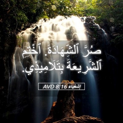 Picture 05 - إِشَعْيَاءَ 8:16 AVD - صُرَّ ٱلشِّهَادَةَ. - Bible Verse Picture
