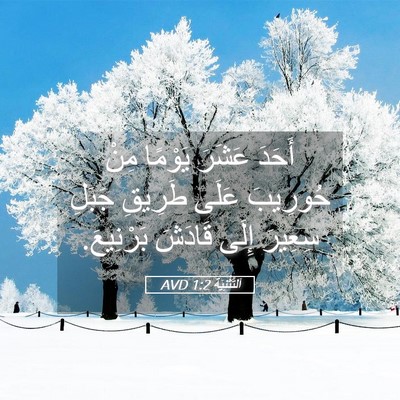 Picture 05 - اَلتَّثْنِيَة 1:2 AVD - أَحَدَ عَشَرَ يَوْمًا مِنْ - Bible Verse Picture