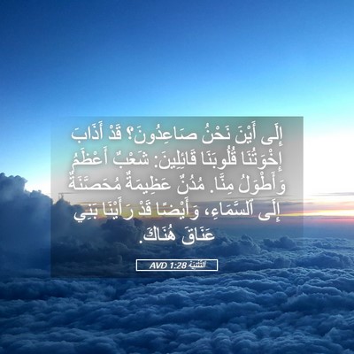 Picture 05 - اَلتَّثْنِيَة 1:28 AVD - إِلَى أَيْنَ نَحْنُ - Bible Verse Picture