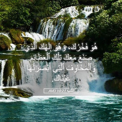 Picture 05 - اَلتَّثْنِيَة 10:21 AVD - هُوَ فَخْرُكَ، وَهُوَ - Bible Verse Picture