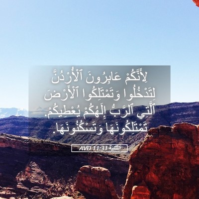 Picture 05 - اَلتَّثْنِيَة 11:31 AVD - لِأَنَّكُمْ عَابِرُونَ - Bible Verse Picture