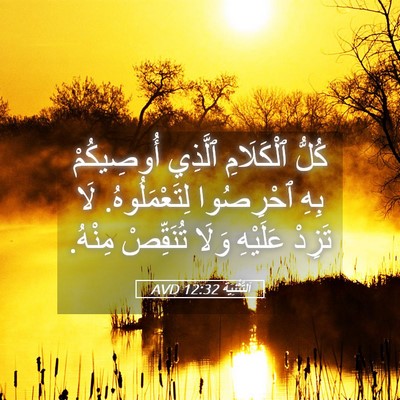 Picture 05 - اَلتَّثْنِيَة 12:32 AVD - كُلُّ ٱلْكَلَامِ ٱلَّذِي - Bible Verse Picture