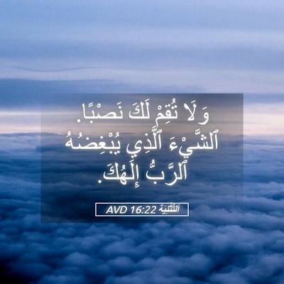 Picture 05 - اَلتَّثْنِيَة 16:22 AVD - وَلَا تُقِمْ لَكَ نَصْبًا. - Bible Verse Picture