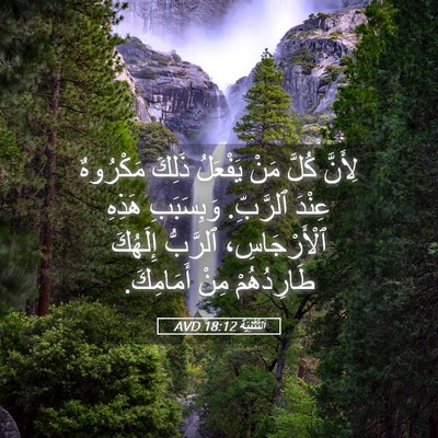 Picture 05 - اَلتَّثْنِيَة 18:12 AVD - لِأَنَّ كُلَّ مَنْ - Bible Verse Picture