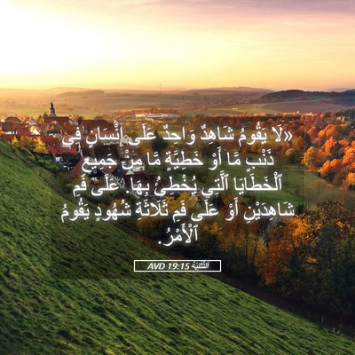 Picture 05 - اَلتَّثْنِيَة 19:15 AVD - «لَا يَقُومُ شَاهِدٌ - Bible Verse Picture