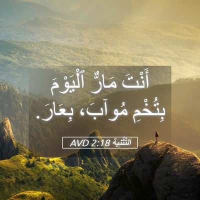 Picture 05 - اَلتَّثْنِيَة 2:18 AVD - أَنْتَ مَارٌّ ٱلْيَوْمَ - Bible Verse Picture