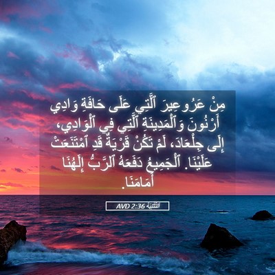 Picture 05 - اَلتَّثْنِيَة 2:36 AVD - مِنْ عَرُوعِيرَ ٱلَّتِي - Bible Verse Picture