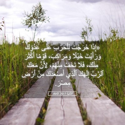 Picture 05 - اَلتَّثْنِيَة 20:1 AVD - «إِذَا خَرَجْتَ - Bible Verse Picture