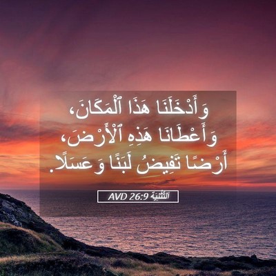 Picture 05 - اَلتَّثْنِيَة 26:9 AVD - وَأَدْخَلَنَا هَذَا - Bible Verse Picture
