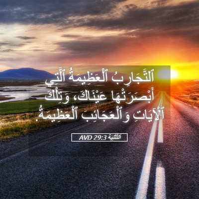 Picture 05 - اَلتَّثْنِيَة 29:3 AVD - ٱلتَّجَارِبُ ٱلْعَظِيمَةُ - Bible Verse Picture