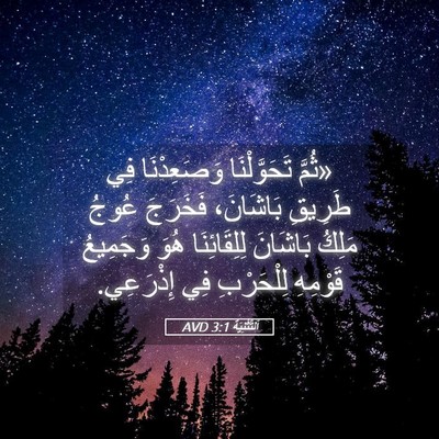 Picture 05 - اَلتَّثْنِيَة 3:1 AVD - «ثُمَّ تَحَوَّلْنَا - Bible Verse Picture