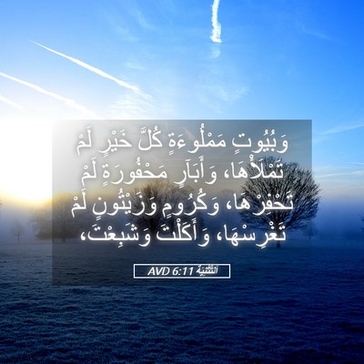 Picture 05 - اَلتَّثْنِيَة 6:11 AVD - وَبُيُوتٍ مَمْلُوءَةٍ - Bible Verse Picture