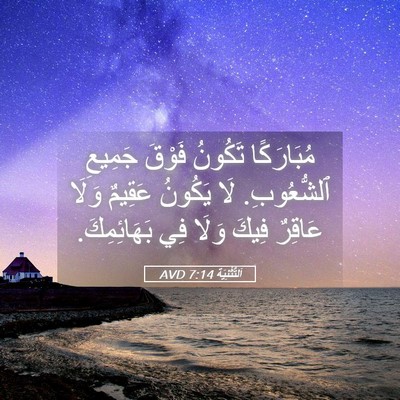 Picture 05 - اَلتَّثْنِيَة 7:14 AVD - مُبَارَكًا تَكُونُ فَوْقَ - Bible Verse Picture