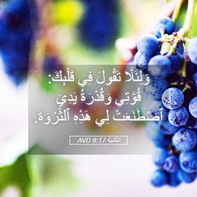 Picture 05 - اَلتَّثْنِيَة 8:17 AVD - وَلِئَلَّا تَقُولَ فِي - Bible Verse Picture