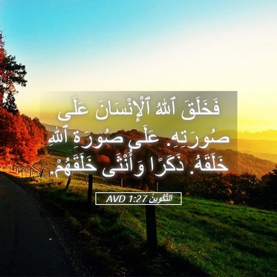 Picture 05 - اَلتَّكْوِينُ 1:27 AVD - فَخَلَقَ ٱللهُ - Bible Verse Picture