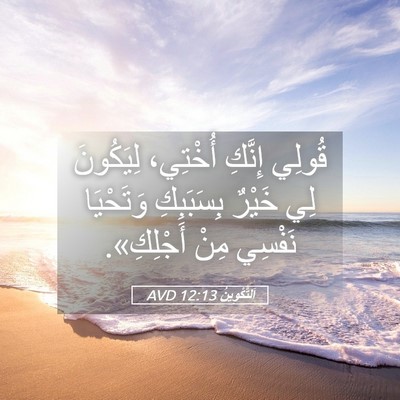 Picture 05 - اَلتَّكْوِينُ 12:13 AVD - قُولِي إِنَّكِ أُخْتِي، - Bible Verse Picture