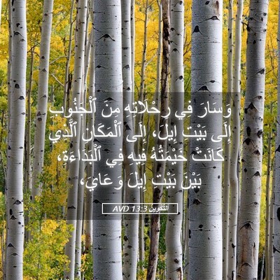 Picture 05 - اَلتَّكْوِينُ 13:3 AVD - وَسَارَ فِي رِحْلَاتِهِ - Bible Verse Picture