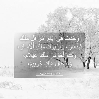 Picture 05 - اَلتَّكْوِينُ 14:1 AVD - وَحَدَثَ فِي أَيَّامِ - Bible Verse Picture