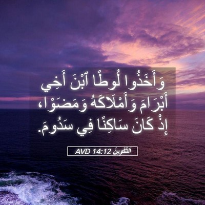 Picture 05 - اَلتَّكْوِينُ 14:12 AVD - وَأَخَذُوا لُوطًا ٱبْنَ - Bible Verse Picture