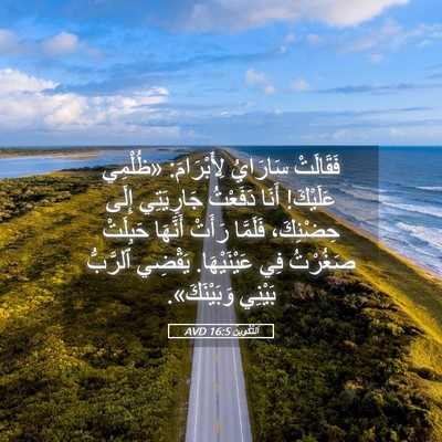 Picture 05 - اَلتَّكْوِينُ 16:5 AVD - فَقَالَتْ سَارَايُ - Bible Verse Picture