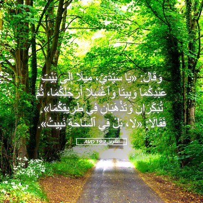 Picture 05 - اَلتَّكْوِينُ 19:2 AVD - وَقَالَ: «يَا سَيِّدَيَّ، - Bible Verse Picture