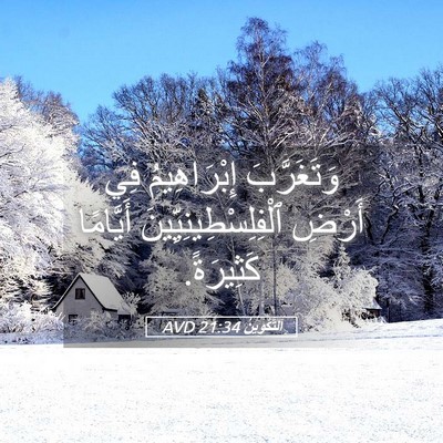 Picture 05 - اَلتَّكْوِينُ 21:34 AVD - وَتَغَرَّبَ إِبْرَاهِيمُ - Bible Verse Picture